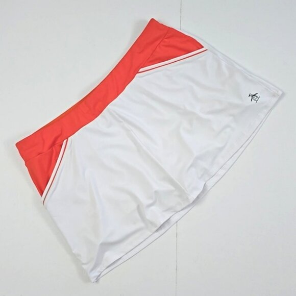 NWT Penguin Women's White Orange  Colorblock Tennis Skort Skirt Stretch Size XL - Picture 3 of 15